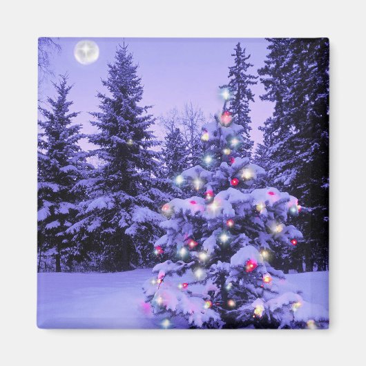 Aimant Arbre de Noël dans la forêt (Devant)