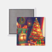 Aimant Arbre de Noël de style Vintage (Recto/Verso)