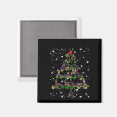 Aimant Arbre De Noël Doberman Couvert De Lampe De Feu (Recto/Verso)