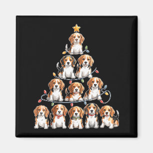Aimant Arbre de Noël drôle Beagle Amateurs de Chiens Femm