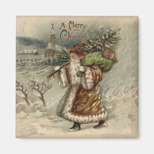 Aimant Arbre de Noël du Père Noël victorien (Devant)