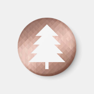 Aimant Arbre de noël en or rose minimal