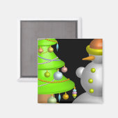 Aimant Arbre de Noël et neige (Recto/Verso)