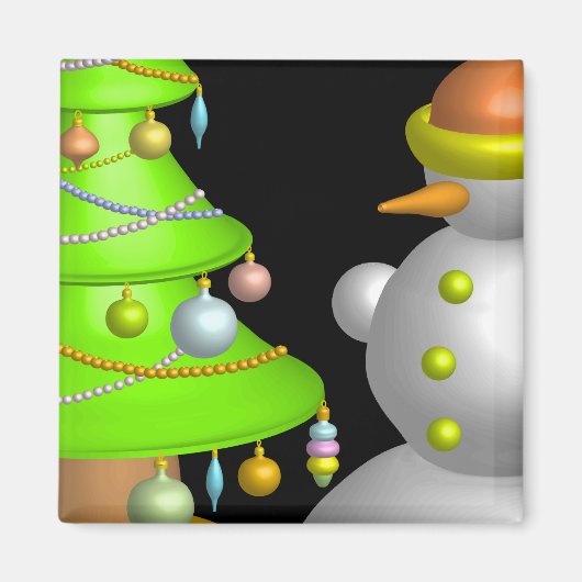 Aimant Arbre de Noël et neige (Devant)