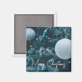 Aimant Arbre de Noël étincelant et boules de Noël (Recto/Verso)