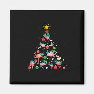 Aimant Arbre de Noël Flamant rose drôle