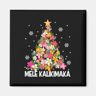 Aimant Arbre de Noël Floral hawaïen Mele Kalikimaka Tro