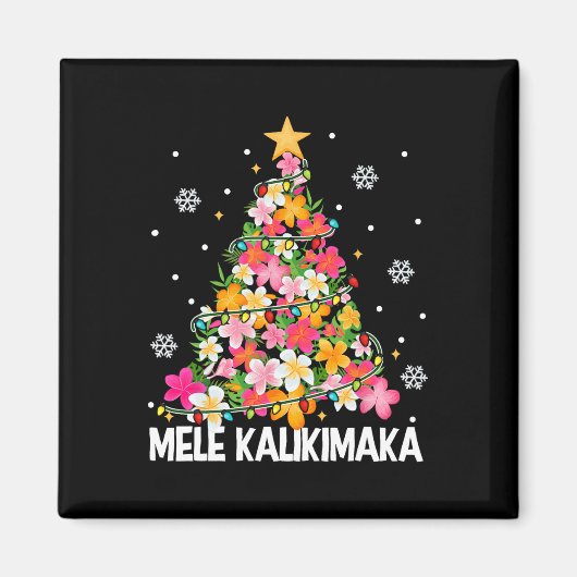 Aimant Arbre de Noël Floral hawaïen Mele Kalikimaka Tro (Devant)