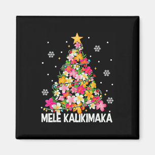 Aimant Arbre de Noël Floral Hawaïen Mele Kalikimaka Tro