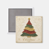 Aimant Arbre de Noël orné d'émail doré (Recto/Verso)