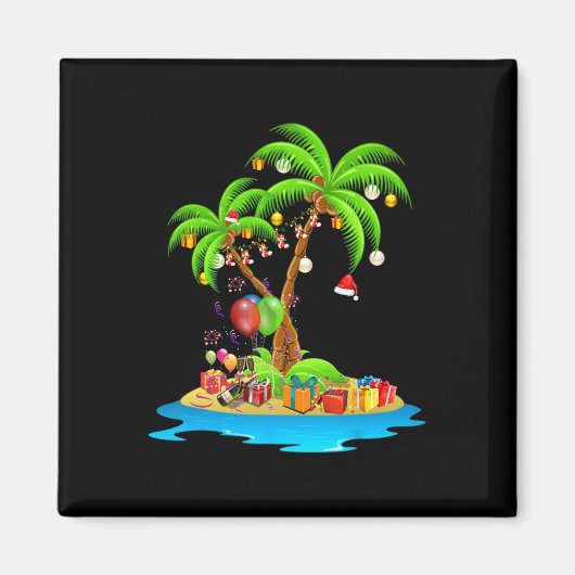 Aimant Arbre de Noël Palmier Tropical Noël Coco Correspon (Devant)