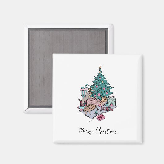 Aimant Arbre De Noël Pour Chat Et Chiot Simple Minimalist (Recto/Verso)