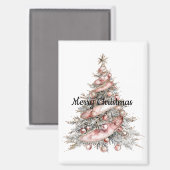 Aimant Arbre de Noël rose or rose (Recto/Verso)