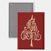 Aimant Arbre de Noël rouge (Recto/Verso)