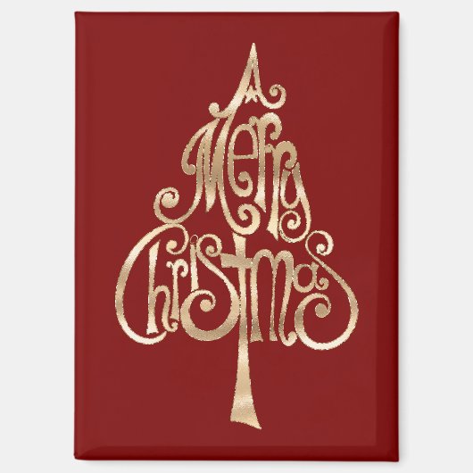 Aimant Arbre de Noël rouge (Recto)