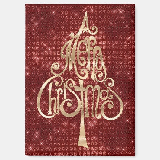 Aimant Arbre de Noël rouge étincelle (Recto)