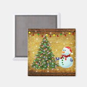 Aimant Arbre de Noël Snowman (Recto/Verso)