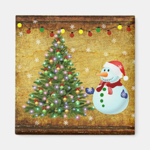 Aimant Arbre de Noël Snowman
