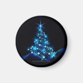 Aimant arbre de Noël stylisé SlipperyJoe bleu brillant s (Devant)