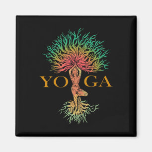 Aimant Arbre de Vie Avec Femme Yoga Chakra Haka Yoga