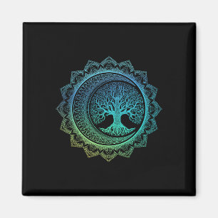 Aimant Arbre de Vie Croissant Phases de Lune Floral Manda