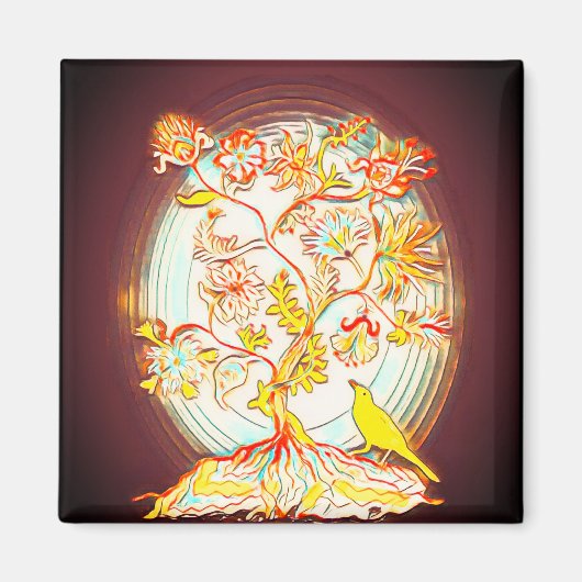 Aimant Arbre de vie et oiseau (Devant)