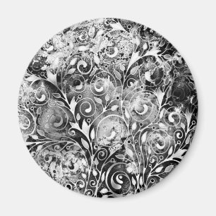Aimant Arbre De Vie - Spirales Feuille Grunge Style 1