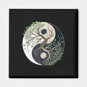 Aimant Arbre de Vie Yin Yang Yoga Nature Lance Art