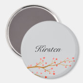 Aimant Arbre des Coeurs rouges gris (Recto/Verso)