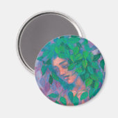 Aimant Arbre Dryad Spirit Vert Feuilles Surreal Imaginair (Recto/Verso)