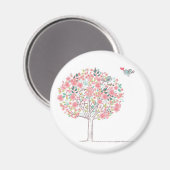 Aimant Arbre en fleurs et oiseaux en amour (Recto/Verso)