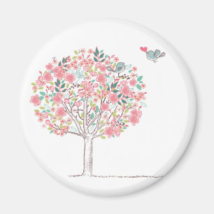 Aimant Arbre et oiseaux de floraison dans l'amour