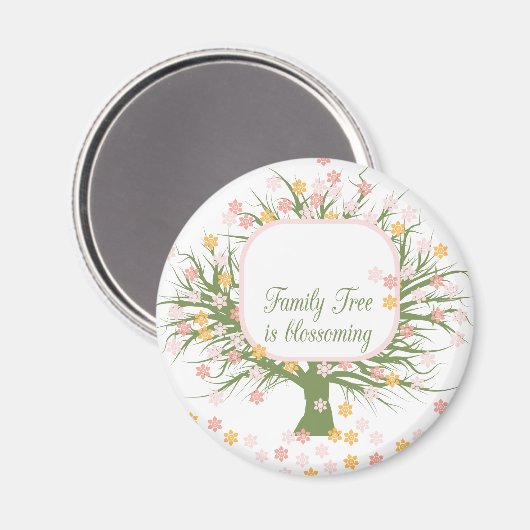 Aimant Arbre familial en floraison (Recto/Verso)
