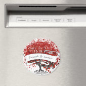 Aimant Arbre feuille de coeur rouge Enregistrer la date s (In Situ (Lave-vaisselle))