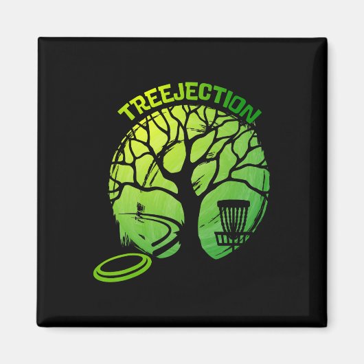 Aimant Arbre graphique drôle de disc golf  (Devant)