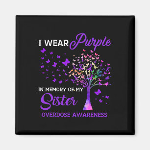 Aimant Arbre Je Porte Violet Mémoire De Soeur Surdose Con