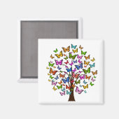 Aimant Arbre papillon de couleur vive (Recto/Verso)