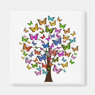 Aimant Arbre papillon de couleur vive