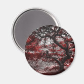 Aimant Arbre rouge en fleurs de cerisiers (Recto/Verso)