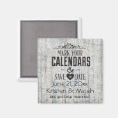 Aimant Arbres à bouleau blanc Sauvez la date (Recto/Verso)