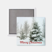 Aimant Arbres à neige, Joyeux Noël (Recto/Verso)
