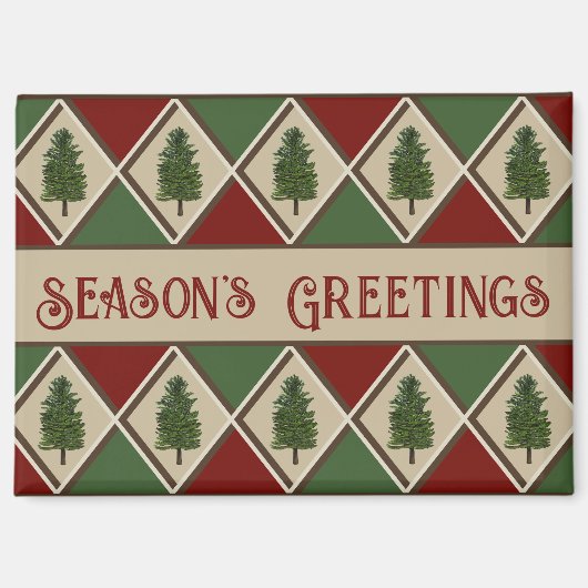 Aimant Arbres à pins et Arlequin plongeur (Recto)