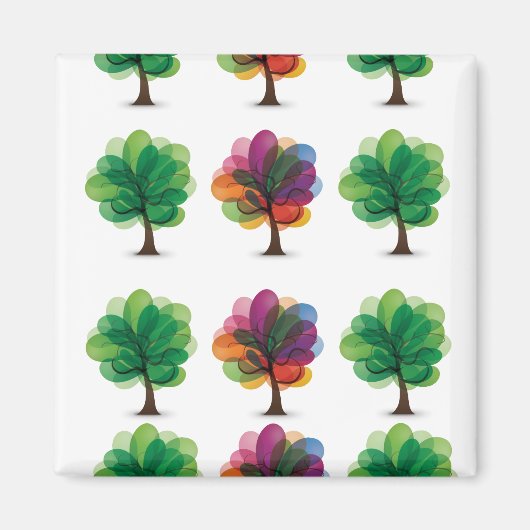 Aimant Arbres Abstraits (Devant)