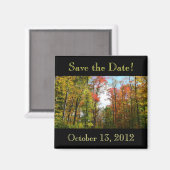 Aimant Arbres d'automne Sauvez l'aimant de date (Recto/Verso)