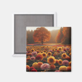 Aimant Arbres d'automne/terrain avec maman (Recto/Verso)