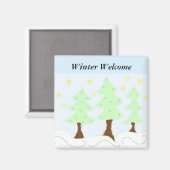 Aimant Arbres de Noël - Bienvenue en hiver (Recto/Verso)