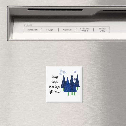 Aimant Arbres de Noël Bleus Whimsical (In Situ (Lave-vaisselle))