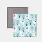 Aimant Arbres de Noël et lamas (Recto/Verso)
