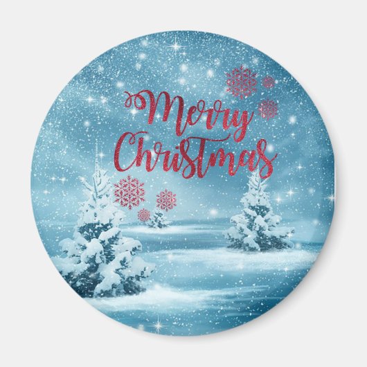 Aimant Arbres de Noël, Forêt, Joyeux Noël (Devant)