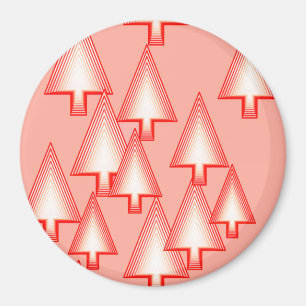 Aimant Arbres de Noël métalliques modernes - corail orang